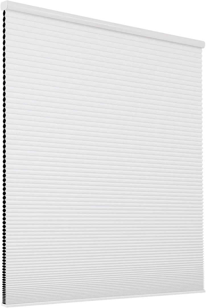 Joydeco Cellular Shades Cordless, Blackout Shades Cellular Blinds for Indoor Windows, Blackout Blinds Window Shades for Thermal Insulated & Noise Reduction (White, 34.5" W x 64" H)