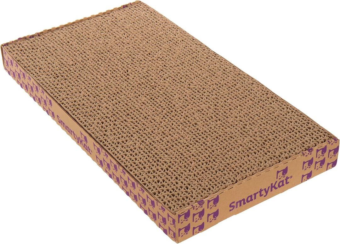 SmartyKat Super Scratcher+ Double Wide with Catnip Infusion Technology Corrugate Cat Scratch Pad, Reversible