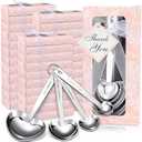 Yinder 50 Set Heart Shaped Measuring Spoons Wedding Favors for Guests Measuring Spoon Favors Gift with Gift Box and Thank You Card for Wedding Bridal Shower Baby Shower Birthday Souvenirs(Pink)