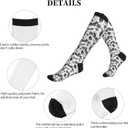 Compression Socks Knee High Circulation Support Socks For Women Men Athletic Running Hiking Travel (White)
