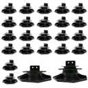 24 Pack Adjustable Deck Support Pedestal, Plastic Adjustable Deck Foundation Base, Height Adjustment Raising from 1-3/16" to 2-3/8", Black