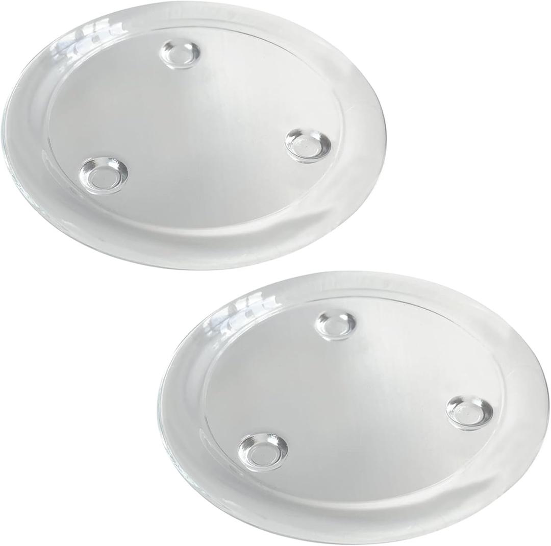 Clear Glass Candle Holder4" Glass Coaster Holder Small Round Candle Plate for Pillar Candle2 Pack