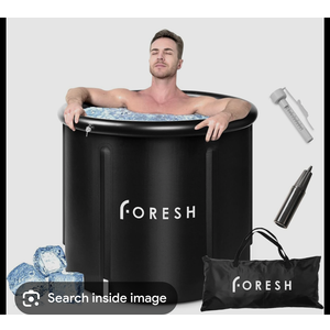 Foresh 105gal Ice Bath Cold Plunge Tub (Environmental Material Certificated) for Muscle Relax, Cold Therapy after Workout, Sports. Safe Healthy Portable Inflatable icebath Barrel. Outdoor. Travel Bag