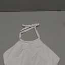 Women Swim Top - High Neck Bikini Top Only Halter Swimsuit Bathing Suit 2026 (Medium, White)