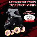 Kids Roller Skates, 4 Size Adjustable Quad Skates with All Light Up Wheels, 10C to 8 Rollerskates for Toddlers, Beginners, Boys, Girls, Outdoor, Indoor, Black, Small