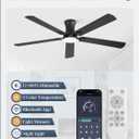 Fanbulous 60 inch ceiling fan with light, Low Profile Ceiling Fan with Light, App&Remote Control, Dimmable LED Light, Flush Mount Ceiling Fan for Indoor Bedroom Living Room, Qiuet DC Motor