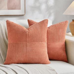 2 Packs Decorative Throw Pillow Covers 16x16 Inch for Living Room Couch, Rustic Farmhouse Boho Home Decor