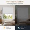 SERLMWNT No Drill Cordless Blackout Cellular Shades,40.5" W x 36" H,White