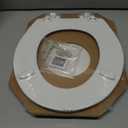 Mayfair Linden Slow Close Toilet Seat, Non Slip Heavy Duty Wood, Easy Install, Round, White