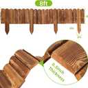 LINSHRY Wood Garden Fence, 8in (H) x 8ft (L) Wood Garden Edging Decorative Landscape Edging Border, Outdoor Fence for Yard Tree Flower Bed Edging Borders(Brown)