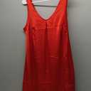 Ekouaer Women's Sleeveless V Neck Satin Nightgown (Size Medium, Red)