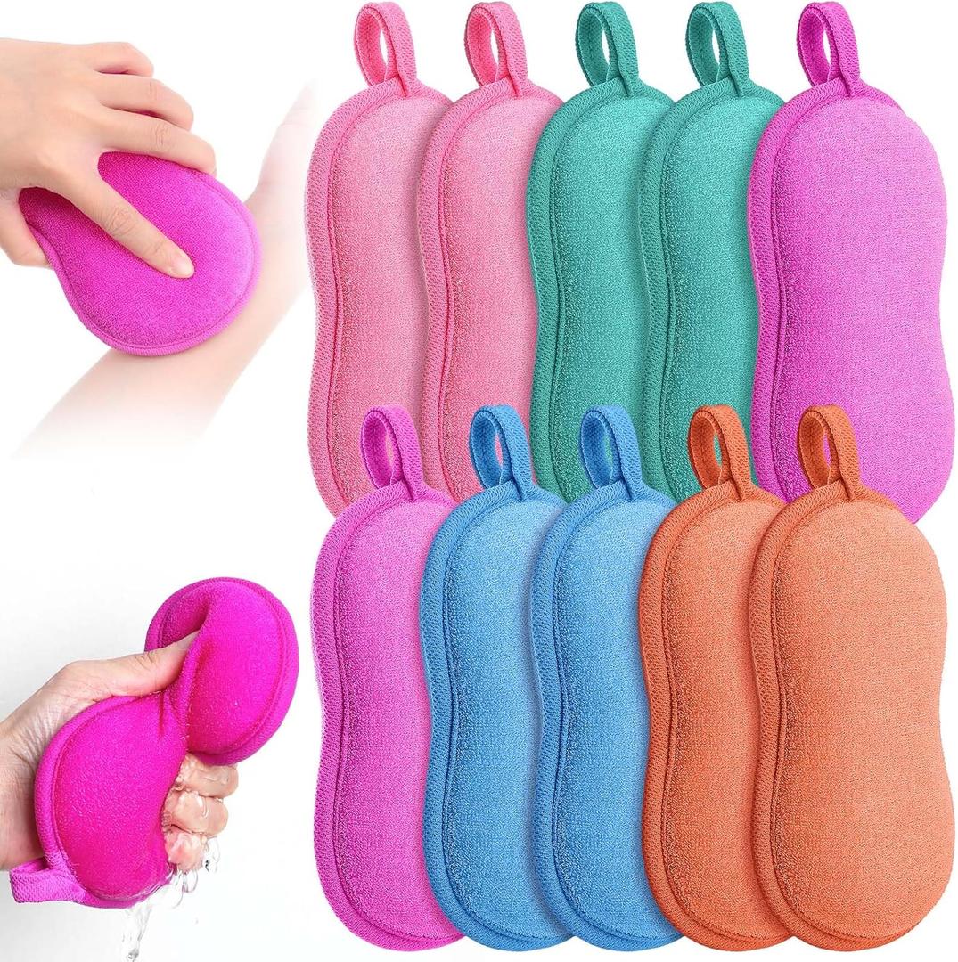 10pcs Baby Bath Sponge Baby Sponge for Bathing Shower Sponges Soft Absorbent Exfoliating Wash Soap Kids Loofah Gentleness Comfort Bathing Tool for Kids Babies Men Women All Skin Type