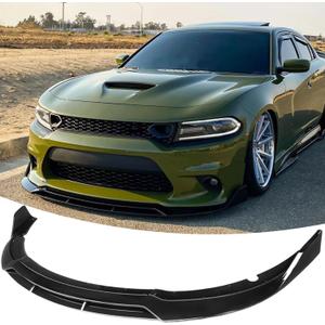 Front Bumper Lip Splitter Spoiler Fit for Dodge Charger SRT Hellcat/RT Scat Pack/Daytona/RT 392 2015-2023 Accessories Air Chin Body Kit (Gloss Black)