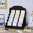 Barydat 4-Tier/5-Tier large Greeting Card Display Stand Wooden Display Stand for Postcard Brochure Photos Jewelry Sticker Holder for Vendors, Counter Retail, Home Decor(15.8 x 13 x 17.7 Inch,Black)