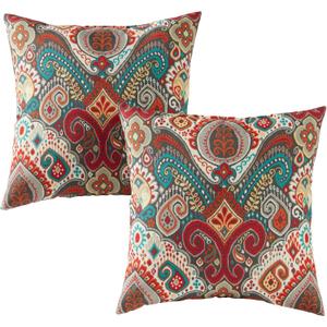 Greendale Home Fashions Outdoor 17-inch Square Decorative Throw Pillow, 2-Pack, Painted Desert 2 Count