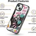 Compatible for iPhone 15 Case Cute Aesthetic - Durable Shockproof 6.6 ft Drop Impact Phone Case Cover with Funny Fashion Skeleton Halloween Horror 6.1" Black