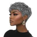 Pixie Cut Wig Short Wigs for Black Women Short Pixie cut Wigs for Black Women (Black Mixed With White)