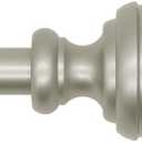 Curtain Rods for Windows 48-84 inch,3/4 inch Heavy Duty Adjustable Decorative Curtain Rods with Modern Finials,Nickel Window Curtain Rods for Bedroom, Living Room,Patio and Kitchen,Nickel