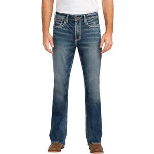 Silver Jeans Co. Men's Craig Classic Fit Bootcut Jeans (33W x 30L, Dark Wash Eae)