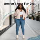 Fur Coats For Women, 2025 Plus Size Faux Fuzzy Jacket Fluffy Long Sleeve Winter Coat with Pockets. (Beige, XL)