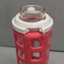 Ello Syndicate 20oz Reusable Glass Water Bottle with One-Touch Leak Proof Flip Lid and Protective Non-Slip Silicone Sleeve and Carry Loop for Coffee, Tea and Water, BPA-free, Dishwasher Safe, Pink