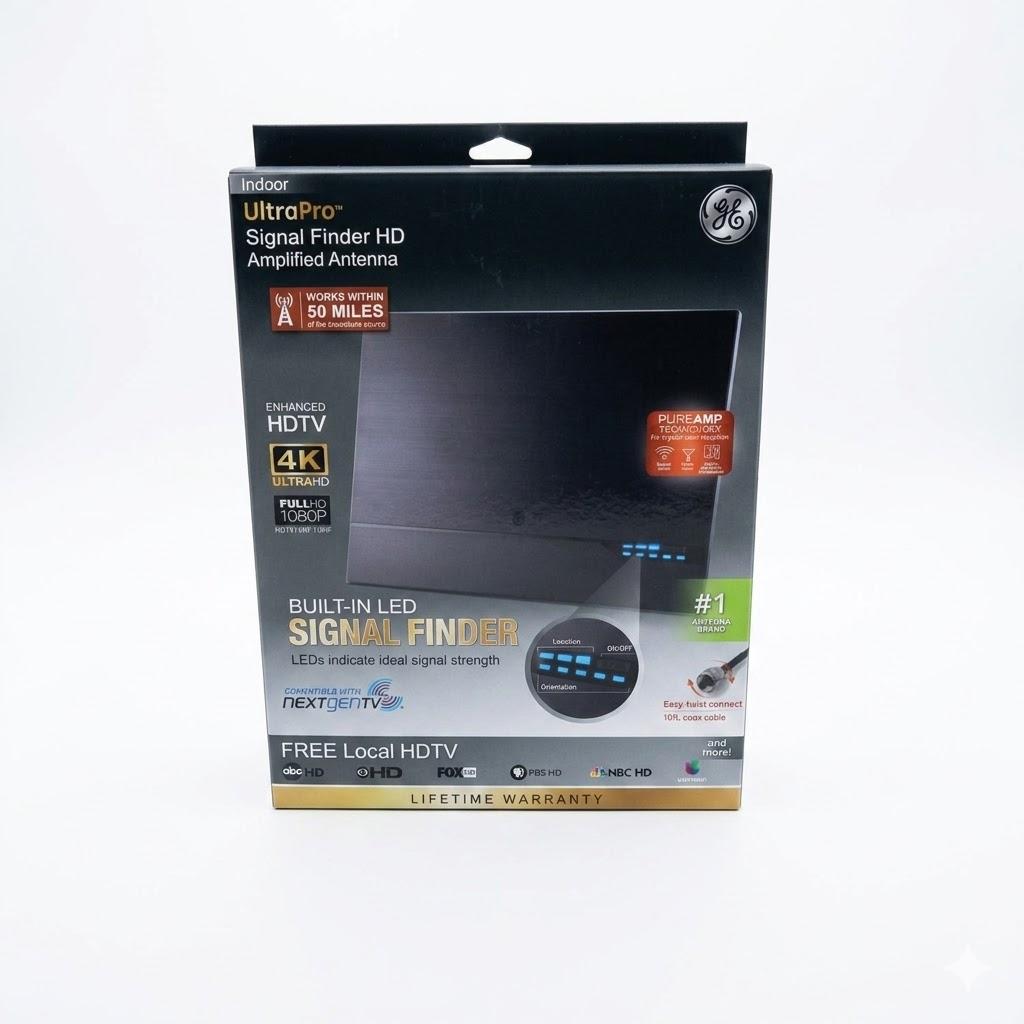 GE Indoor UltraPro Signal Finder HD Amplified Antenna