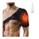 Shoulder Heating Pad, Rotator Cuff Shoulder Brace for Men & Women, 3 Heat Settings Compression Sleeve Pad Shoulder Massager for Pain Relief Deep Tissue Inky, Black