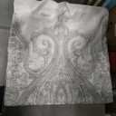 Sunshine Nicole Reversible Comforter Set, Brushed Microfiber Fabric with Embroidery for Front and Printed Microfiber Fabric for Reverse, 3 Pieces Grey White King