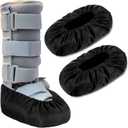 Shyyween 2 Pcs Air Cam Walking Boot Covers for Medical Fracture Waterproof Cast Boots Shoe Covers for Broken Foot Ankle Recovery Protection Machine Rain(Black,Small)