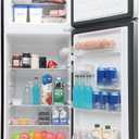 Frigidaire, 2 Door Apartment Size Refrigerator with Freezer, 7.5 cu ft, Adjustable Spill-Proof Shelves, Crisper Bins, Platinum Silver, Garage Ready