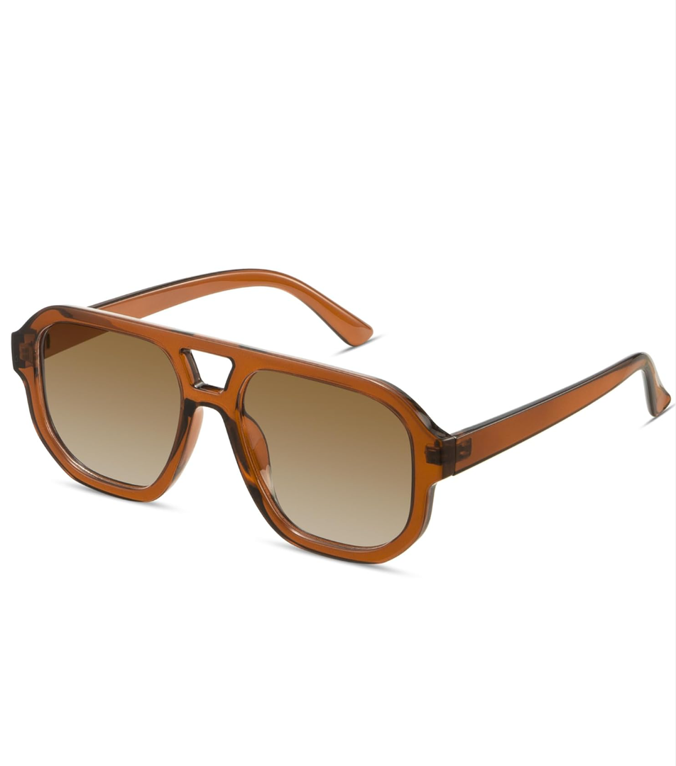 livho Trendy Polarized Square Aviator Sunglasses Women Men Square Eyewear Frame, Retro Sun Glasses for Women Men 2025 Shades
