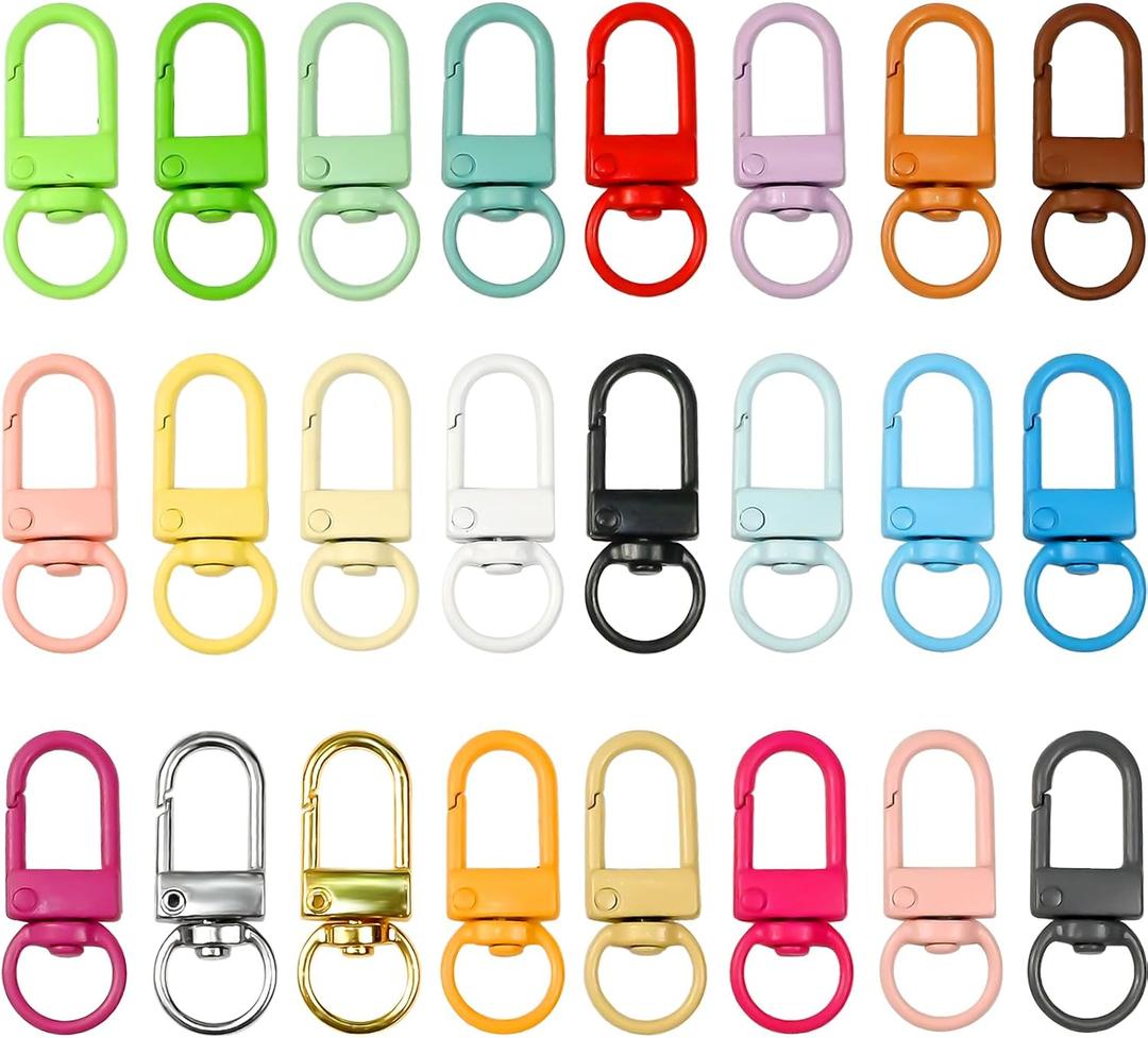 VvLons DIY Keychain Clip, 70Pcs Colorful Keychain Clasp Swivel Snap Metal Key Chain Hooks for Bag Charm, Gifts, Lanyard Hardware, Party Favors