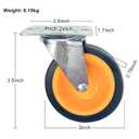 Upgraded Caster Wheels for Mechanic Creepers Wheels Replacements, Quality Replacement Parts Fit for 36'' - 40'' Plastic Creeper, Wheel Size: 3 inch in Diam., Plate Hole Picth: 2 inch, Pack of 6