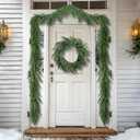 4 Pcs Christmas Norfolk Pine Garland, 6 Ft Dense Norfolk Pine Real Touch Garland, Artificial Pines Greenery Garlands for Christmas Holiday Mantle Fireplace Table Home Decor