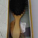 100% Boar Bristle Hair Brush for Women Set by Belula (L Size). Soft Natural Bristles for Thin and Fine Hair. Wooden Comb, Travel Bag and Spa Headband Included!