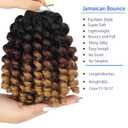 5 Packs 2X Ringlet Wand Curly Jamaican Bounce 8 inch Short Crochet Hair Extensions Brown Blonde Ombre Crochet Braiding Hair 100 Roots