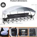 Nice C 6 Seat Folding Team Bench with Canopy & Cooler (Black), Large