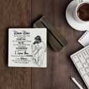 Gifts for Dad from Daughter Wood Plaque Gift, Dear Dad I Love You,Plaque with Wooden Stand, Meaningful Wood Sign Plaque Gift for Dad (Dear Dad)