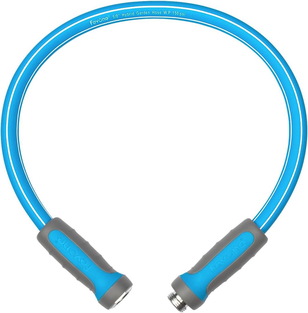 Fevone 3 ft Leader Hose Male to Female, Hose Reel Connector Hose 3 ft, Lead Hose for Hose Reel, 5/8 Inner Diameter Hose, 3/4 Aluminum Fittings
