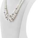 Homeanda Necklace Display Bust - PU Leather Jewelry Bust Stand for Photography, Boutique Display, and Home Organisation(White-9.8"x5.7")