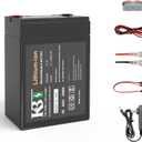 KBT 5V 6Ah Rechargeable Lithium Replacement Battery Pack, with 5V Battery Charger, Charging Cable for LED String Light, Home Security Camera, CCTV Camera, WiFi Router, DIY Project