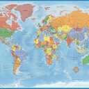 24x36 World and USA Classic Premier 3D Two Wall Map Set (Laminated)