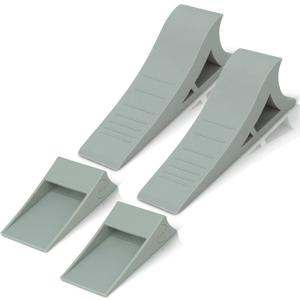 Heavy Duty Rubber Door Stopper – Zero Edge Door Wedge Stops All Doors, Gaps to 1.5 Inch on All Surfaces – Door Stopper Wall Mount Hangs Up When Not in Use for No-Bending Easy Access