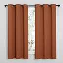 NICETOWN Bedroom Halloween Curtains 63 inches Long, Privacy and Thermal Insulated Blackout Drapes for Windows (Burnt Orange, 1 Pair, 42 x 63 inches)