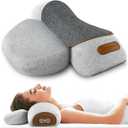 Spongiduits 3-in-1 Neck Massager Pillow | Massage Neck Hump - Heating, Vibration, Airbag Elevation & Memory Foam Support for Comfort (Grey) (Gray)