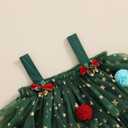Toddler Girl Christmas Dress Green Xmas Tree Shiny Star Pompom Embroidery Tulle Tutu Princess Dress Holiday Photo (Green) 2-3Y