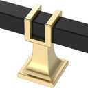 Alzassbg 6 Pack Matt Black and Gold Cabinet Knobs, 2 Inch(51mm) Diameter Cabinet Hardware Square T Bar Knobs for Cupboard and Drawers AL6094KGP-MB (Single Hole Knobs)