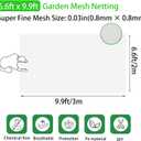 2 Pcs Ultra Fine Garden Mesh Netting, 6.6 x 9.9FT Bird Pest Screen Barrier Netting, Thicken Plant Covers Protect Plant Fruits Flower Vegetable Blueberry Bushes Health Growing