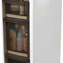 3-Tier Bathroom Floor Cabinet, Narrow Bathroom Storage Cabinet, Mobile and No Installation Required, Perfect for Small Space Laundry Rooms, Toilet Areas, and Living Room Gaps