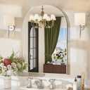 24"x36" Arched Bathroom Vanity Mirror, Brushed Nickel Aluminum Frame